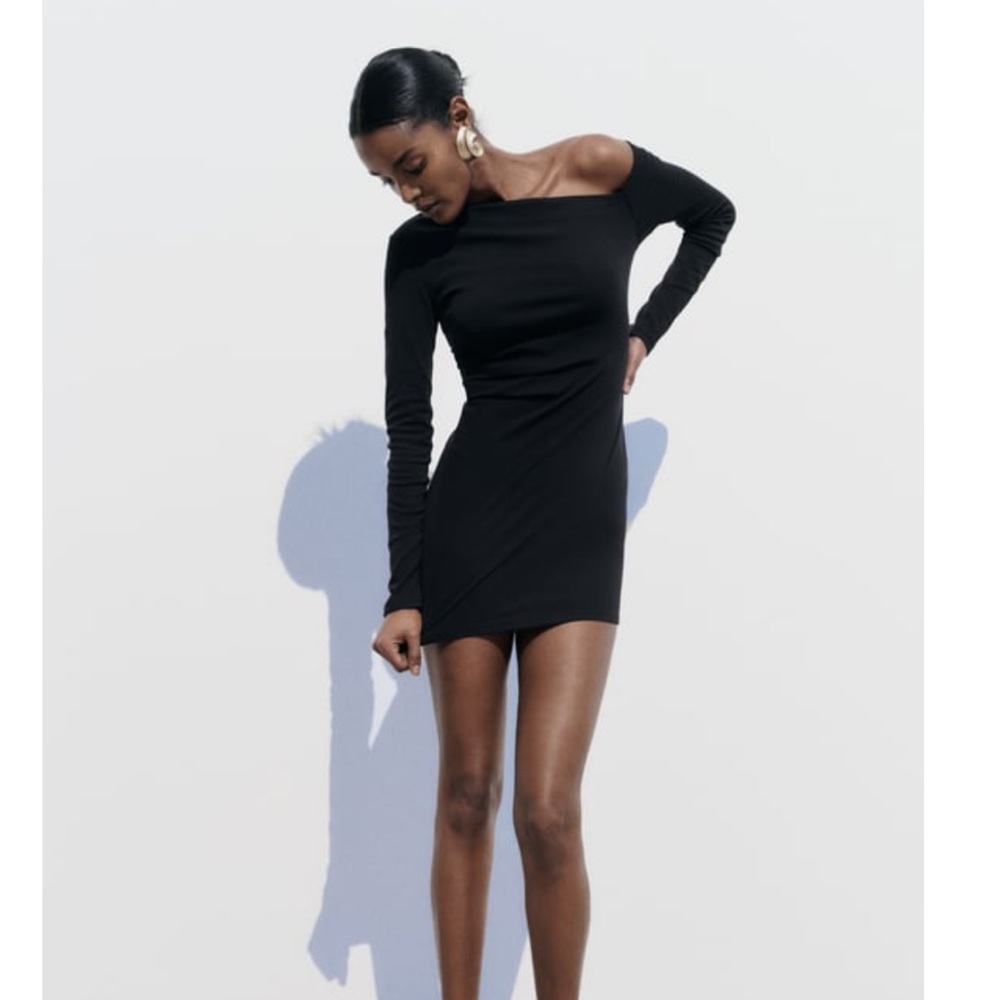 NWT Zara black long sleeve dress size small